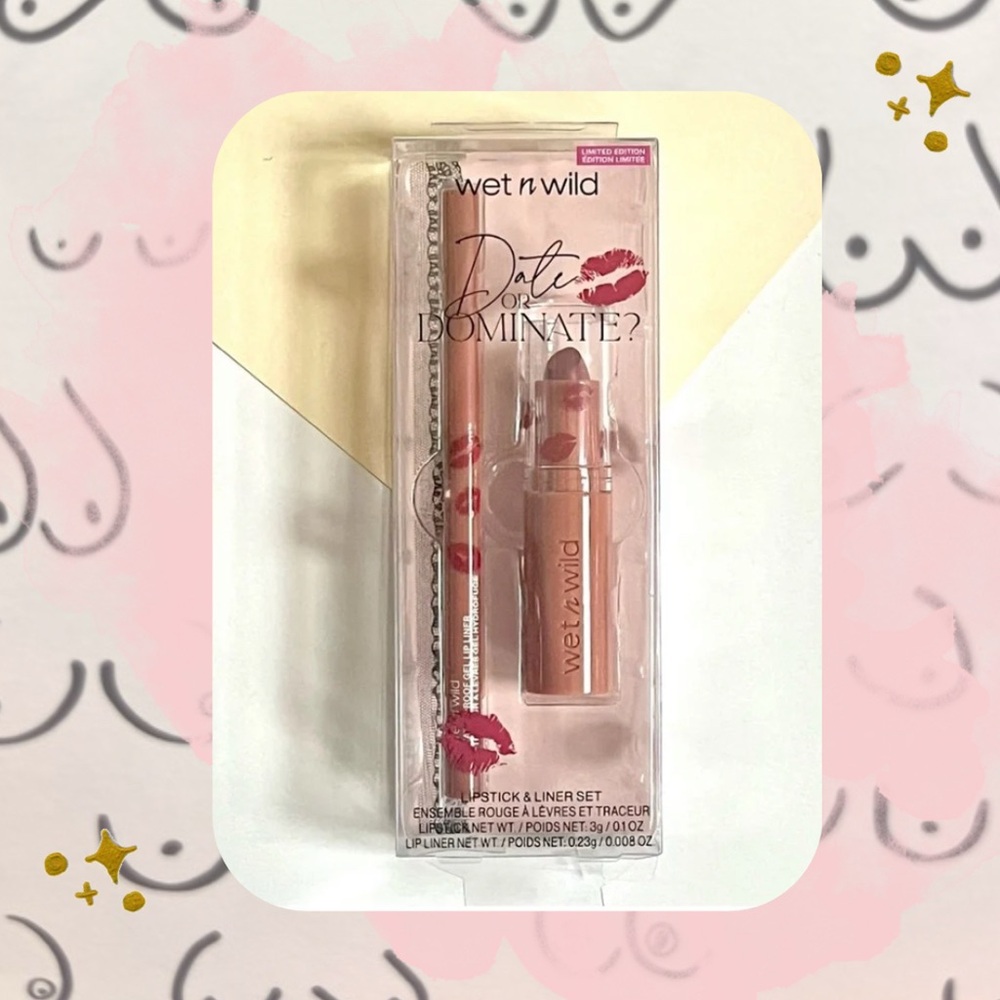 🏷️🎉limited edition!🎉 wet n wild “date or dominate” dark lipstick & lip liner